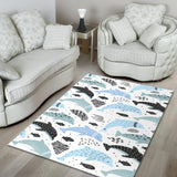 Cute Dolphins Childish Style Pattern Area Rug