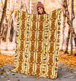 Egypt Hieroglyphics Pattern Print Design 04 Premium Blanket