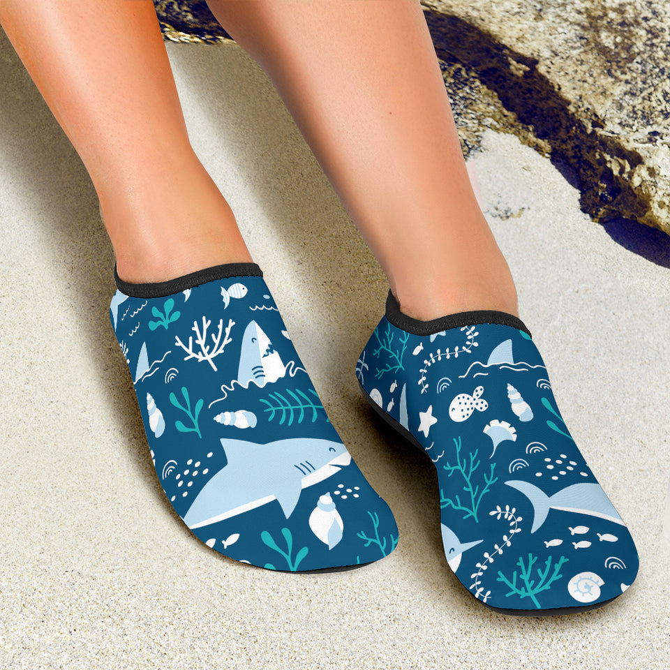 Cute Shark Pattern Aqua Shoes