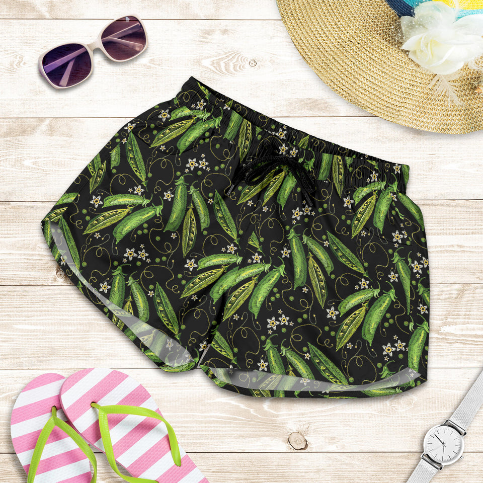 Green Peas Pattern Print Design 02 Women Shorts
