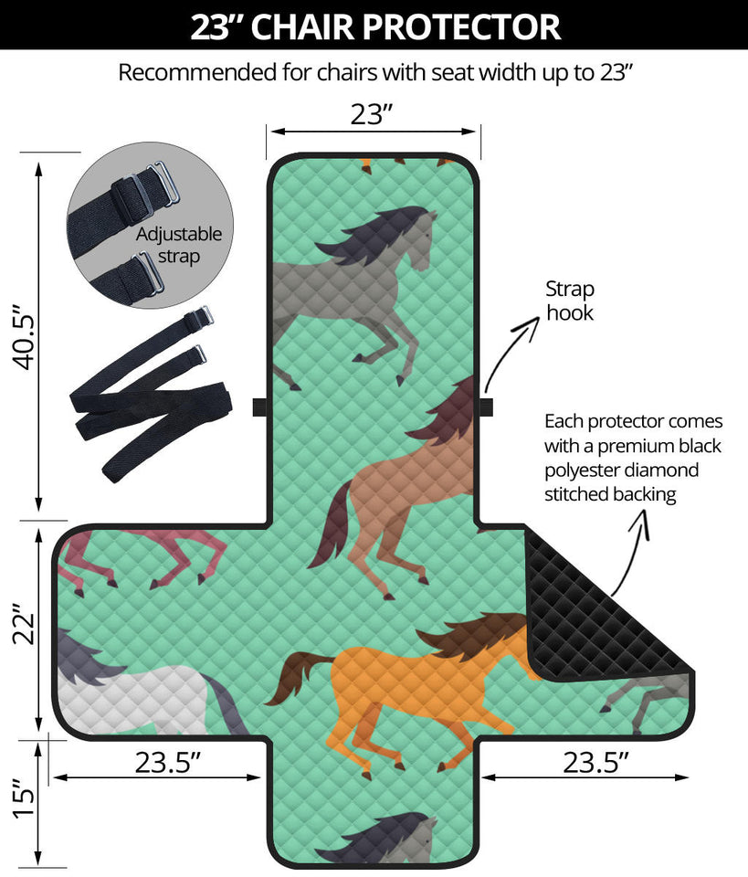 Colorful horses pattern Chair Cover Protector