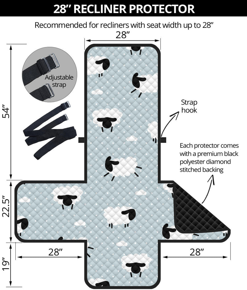 Sheep polka dot cloud pattern Recliner Cover Protector