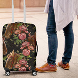 Horse Head Wild Roses Pattern Luggage Covers