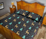 Deers star tree pattern Quilt Bed Set