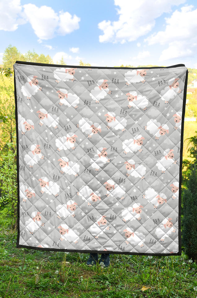 Sweet Dreams Sheep Pattern Premium Quilt