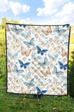 Blue Butterfly Pattern Premium Quilt