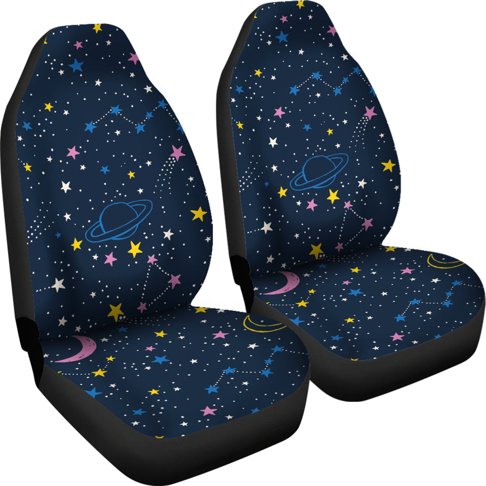 Space Pattern With Planets, Comets, Constellations And Stars  Universal Fit Car Seat Covers