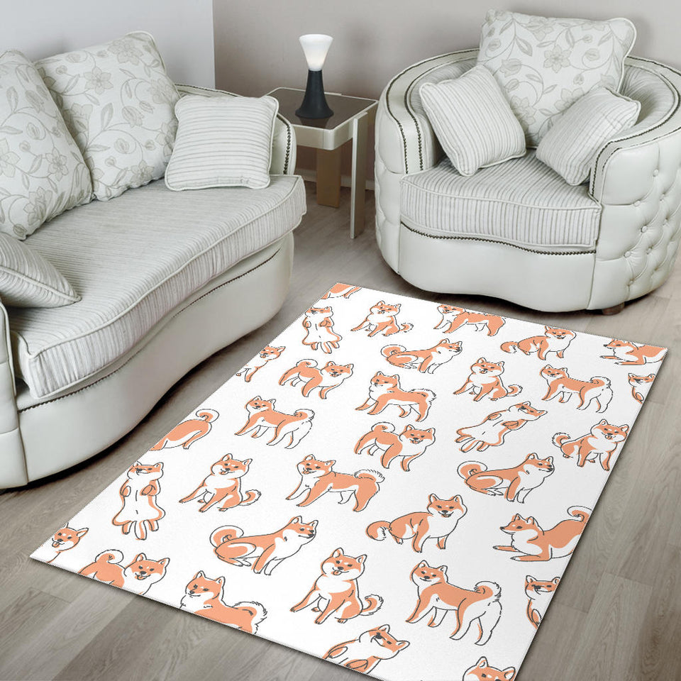 Shiba Inu Dog Pattern Area Rug