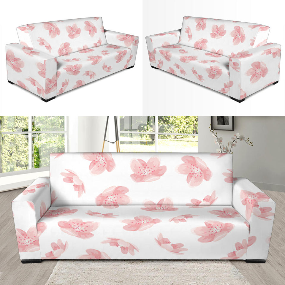 Pink Sakura Cherry Blossom Pattern Sofa Slipcover