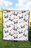 Hand Drawn Faces Of Pandas Pattern Premium Quilt