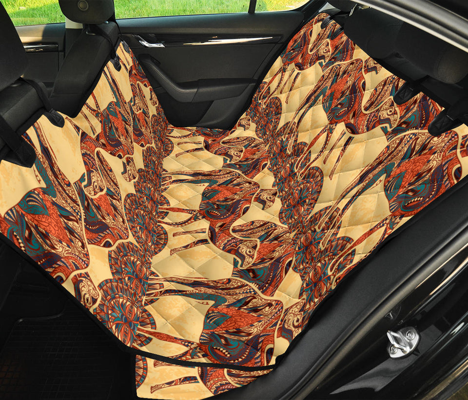 Camel Polynesian Tribal Design Pattern Dog Car Seat Covers