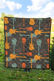 Electric Guitars Pattern Premium Quilt