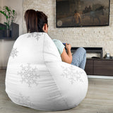 Snowflake Pattern White Background Bean Bag Cover