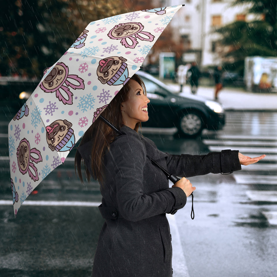 Cute Pug Hat Rabbit Costume Pattern Umbrella