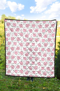 Pig Pattern Print Design 03 Premium Quilt