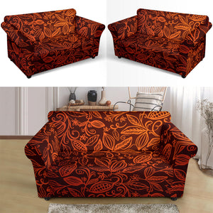 Cocoa Beans Tribal Polynesian Pattern Loveseat Couch Slipcover