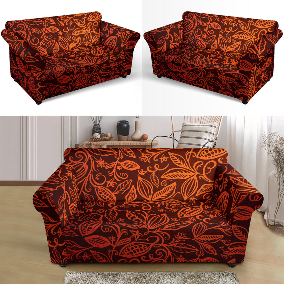 Cocoa Beans Tribal Polynesian Pattern Loveseat Couch Slipcover