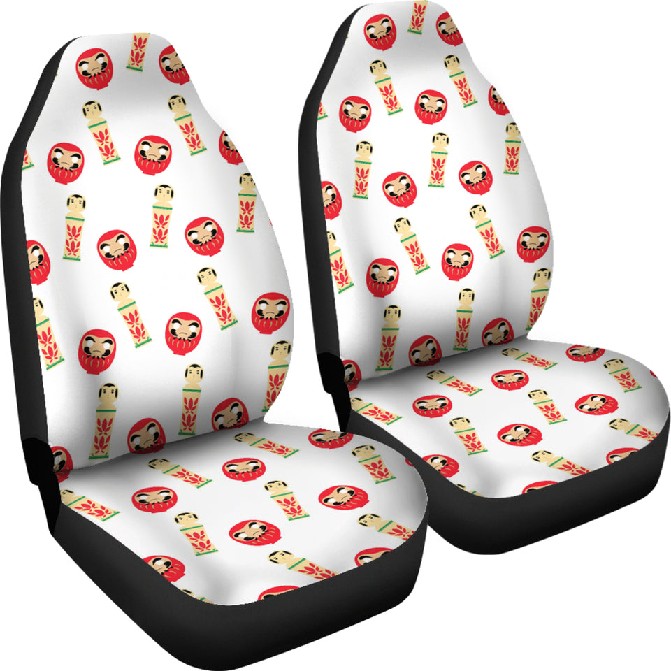 Daruma Japanese Wooden Doll Universal Fit Car Seat Covers