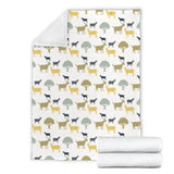 Silhouettes Of Goat And Tree Pattern Premium Blanket