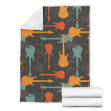 Electric Guitars Pattern Premium Blanket