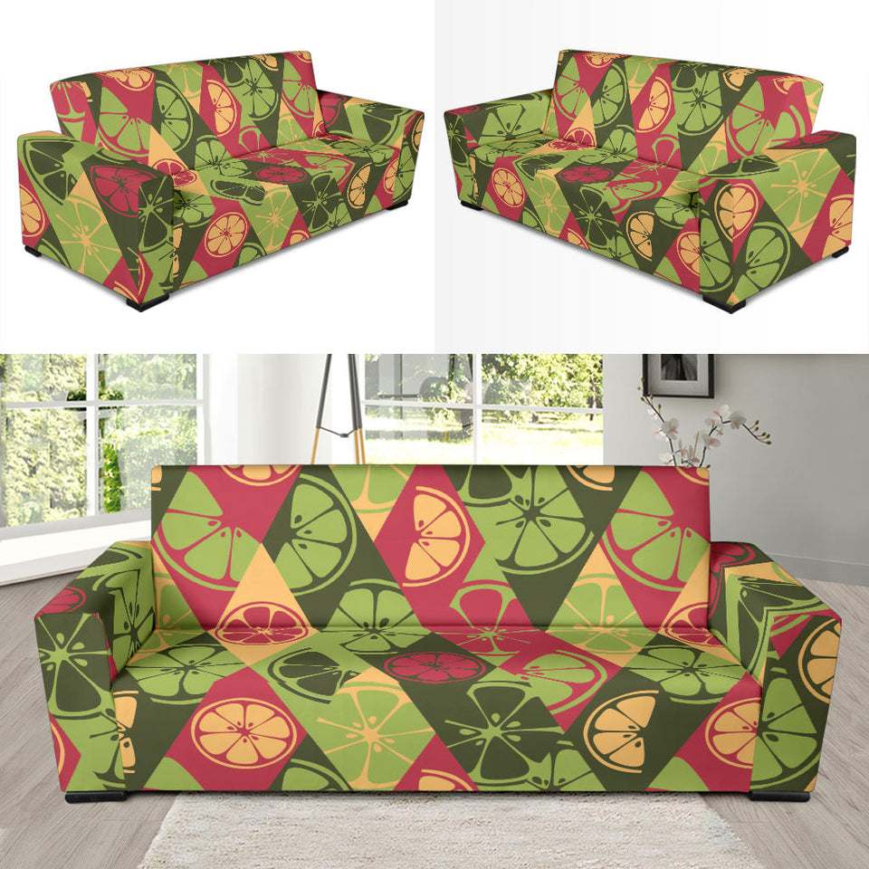 Cool Geometric Lime Pattern Sofa Slipcover