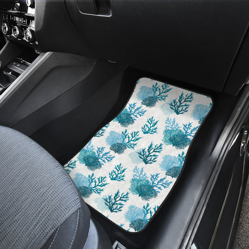 Coral Reef Pattern Print Design 04 Front and Back Car Mats
