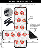 Daruma japanese wooden doll pattern Recliner Cover Protector