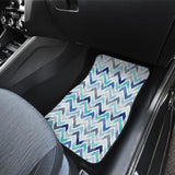 Zigzag  Chevron Blue Pattern Front Car Mats
