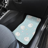 White Cute Hamsters Heart Pattern Front And Back Car Mats