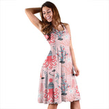 Octopus Winter Hat Garland Fish Candy Seaweed Coral Starfish Sleeveless Midi Dress