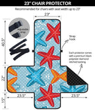 Blue red orange starfish pattern Chair Cover Protector