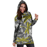 Hand Drawn Dragonfly Pattern Women'S Hoodie Dress