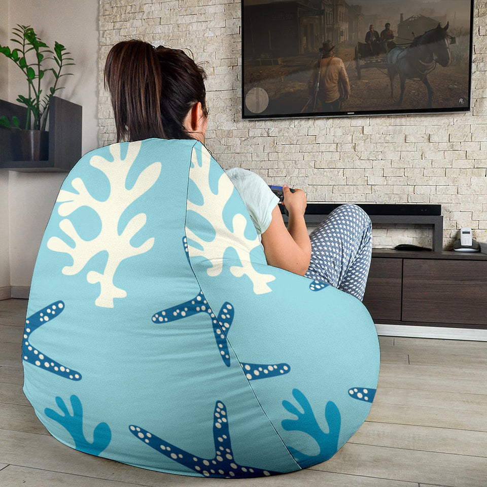 Blue Starfish Coral Reef Pattern Bean Bag Cover