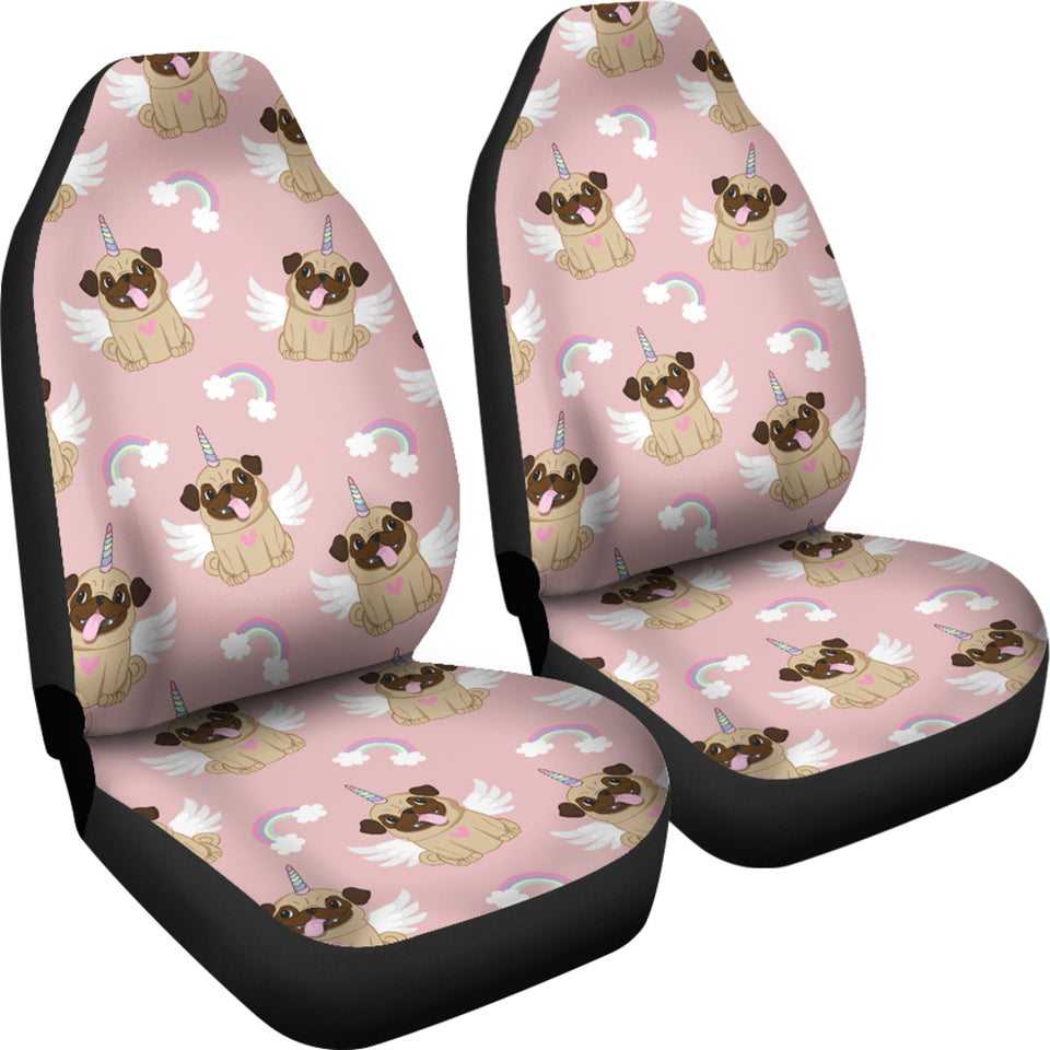 Cute Unicorn Pug Pattern Universal Car Seat Covers