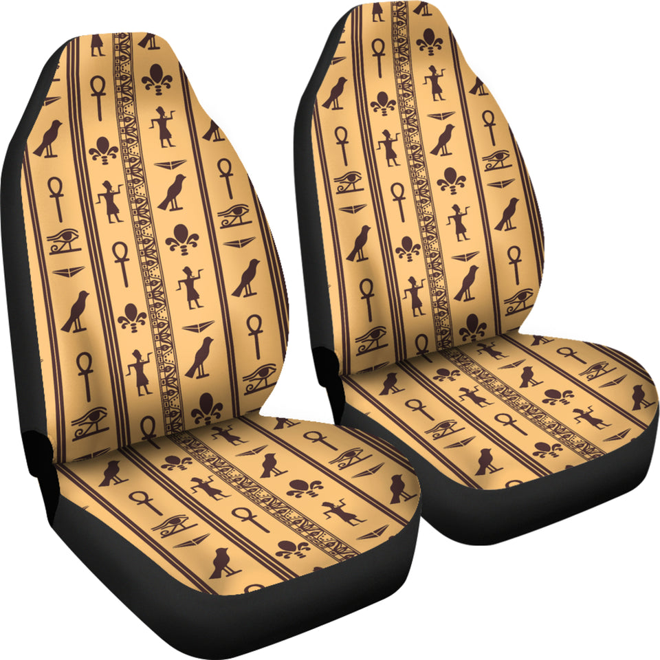 Egypt Hieroglyphics Pattern Print Design 02 Universal Fit Car Seat Covers