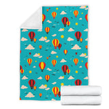 Hot Air Balloon Sky Pattern Premium Blanket