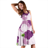 Cute Grape Pattern Sleeveless Midi Dress
