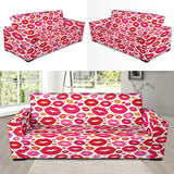 Lips Pattern Print Design 01 Sofa Slipcover