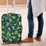 Lime Ice Flower Pattern Luggage Covers