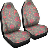Red Gold Sakura Cherry Blossom Gray Background  Universal Fit Car Seat Covers