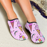 Cute Ice Cream Cone Animal Pattern Aqua Shoes