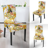 Cool Bee Honeycomb Leaves Pattern Dining Chair Slipcover