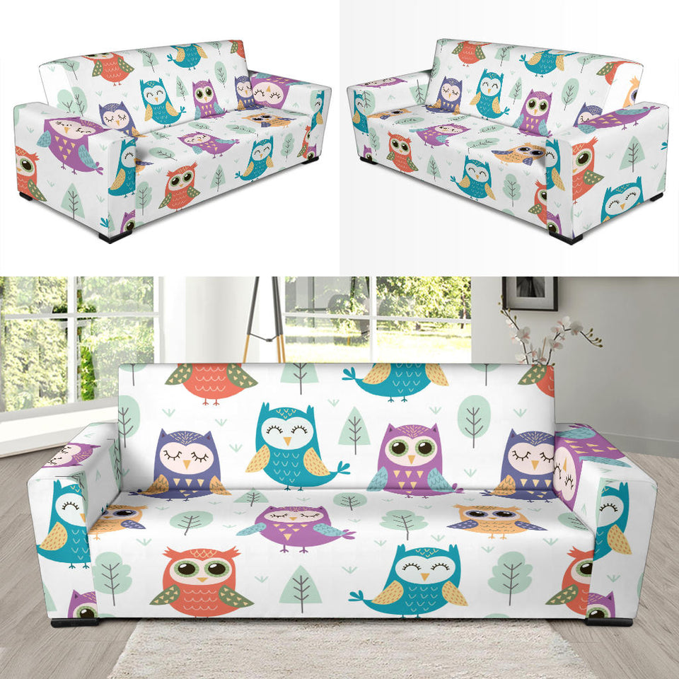 Cute Owl Pattern Sofa Slipcover