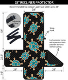 Sea turtle blue stone pattern Recliner Cover Protector