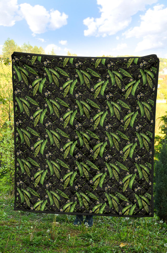 Green Peas Pattern Print Design 02 Premium Quilt