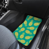 Pineapples Pattern Green Background Front And Back Car Mats