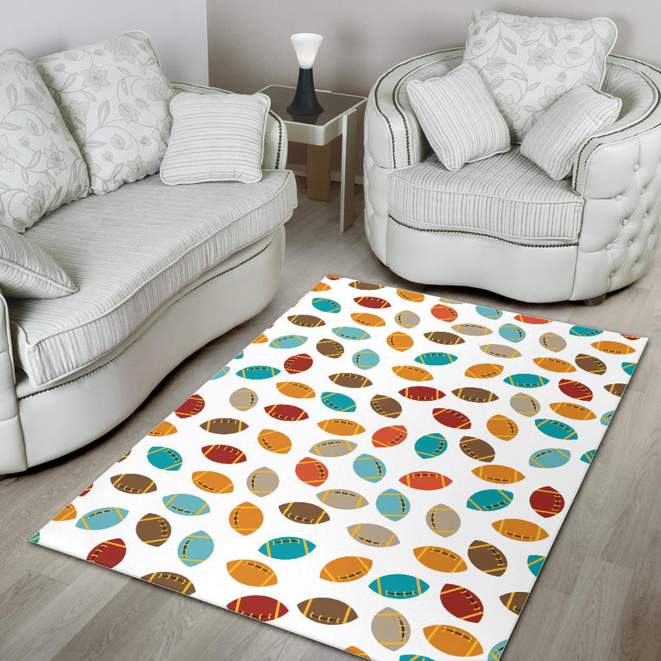 Colorful American Football Ball Pattern Area Rug