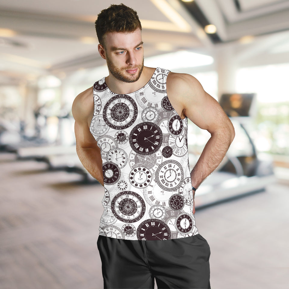 Classic vintage clock pattern Men Tank Top