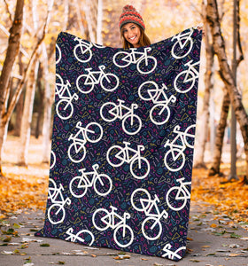 Bicycle Pattern Print Design 03 Premium Blanket