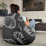 Garlic Pattern Black Background Bean Bag Cover